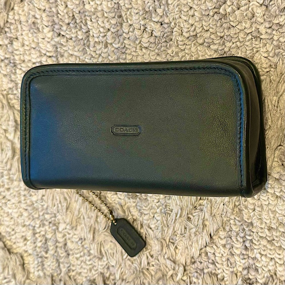 Vintage Coach Chubby Case #6925 Cosmetic Jewelry Travel Pouch Like New Black 🖤